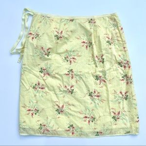 Max Studio Floral Yellow Knee Length Skirt, 8